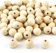 🔘 aqueens 100pcs 18mm natural round wooden loose beads - diy unfinished wood beads for bulk craft making and spacer beads logo