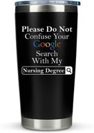 👩 nurse travel mug gift for women - 20oz 'google search' coffee tumbler - funny gift for nurses, women, men, nurse practitioners, female & male bulk, nursing assistants logo