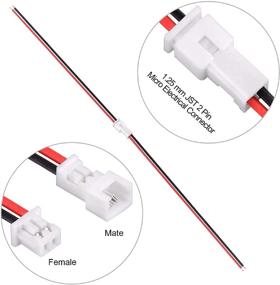 img 2 attached to 10 Pairs 1.25 mm JST 2 Pin Micro Electrical Male and Female Connector Plug with 80mm Wire Cables: Compact and Reliable Connectors for Precise Electrical Connectivity