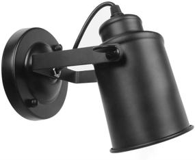 img 4 attached to Vintage Industrial Track Lighting: Matt Black Wall Mount Ceiling Spotlight - Stylish Hardwired Fixture for Indoor Living, Bedroom, Loft, Cafe or Bar Lighting (No Bulb Included)