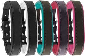 img 2 attached to Stylish Metallic and Bold 🐶 Non-Metallic Perri's Padded Leather Dog Collars