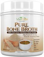 🌱 viva deo - grass fed bone broth protein powder - instant mixing, antibiotic & hormone free - keto & paleo friendly with collagen & 19 amino acids - 20g protein logo