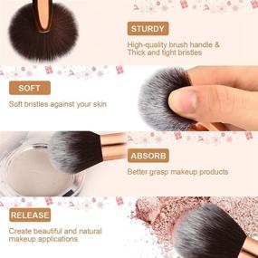 img 1 attached to 💄 Blahhey Marble Makeup Brush Set with Holder, 10 PCS Premium Synthetic Brushes + 4 PCS Makeup Sponges for Foundation Powder Concealers Eyeshadows - Professional Makeup Tools