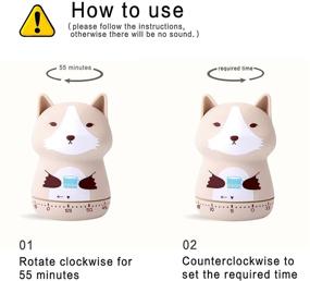 img 2 attached to 🐻 2 Pack Cute Kitchen Timer for Kids - 100% Mechanical Timer for Cooking/Reading/Do Sports - 60 Minute Animal Timer (Brown Bear and Wolf)