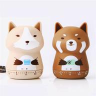 🐻 2 pack cute kitchen timer for kids - 100% mechanical timer for cooking/reading/do sports - 60 minute animal timer (brown bear and wolf) логотип