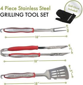 img 3 attached to Cuisinart CGS-134 Grilling Tool Set with Grill Glove, Red - Enhance your BBQ Experience (3-Piece)