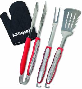 img 4 attached to Cuisinart CGS-134 Grilling Tool Set with Grill Glove, Red - Enhance your BBQ Experience (3-Piece)