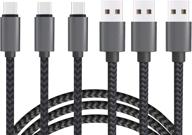 🔌 high-speed usb type c кабель 3 фута 3pack от ailun - зарядка и синхронизация galaxy s20, s20+, s20ultra, s10 plus и другие - серебристый черный серый логотип