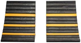 img 2 attached to 🚗 SLT Gdpodts Heavy Duty Wheel Chocks - 2 Pack of Black and Yellow Solid Rubber Wheel Blocks for Cars and Vehicles