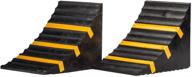 🚗 slt gdpodts heavy duty wheel chocks - 2 pack of black and yellow solid rubber wheel blocks for cars and vehicles logo