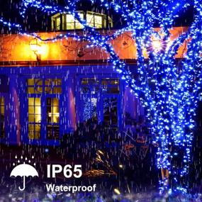 img 2 attached to Blue Solar Christmas Lights - 2 Pack 200 LED 72ft Long String Lights, 🔵 Waterproof IP65 Outdoor Solar Lights for Trees, Parties, and Festive Decorations (Solar Christmas Light Blue)