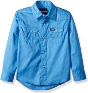 👕 premium wrangler sleeve western chambray x large boys' clothing - stylish and durable apparel for fashionable boys logo