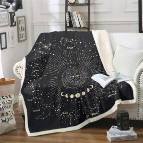 img 3 attached to Printed Sherpa Blanket Astrology Bohemian