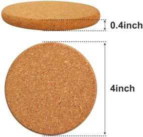 img 2 attached to 12-Pack Extra Thick Wooden Drink Coasters with Cork Edges - 4 inch Diameter and 2/5 inch Thickness for Hot & Cold Drinks - Absorbent and Reusable Saucers