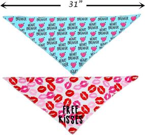 img 2 attached to ❤️ Valentine's Day Dog Bandana 2-Pack, Pet Triangle Bib Scarf for Dogs