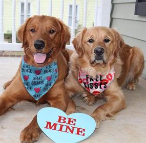 img 3 attached to ❤️ Valentine's Day Dog Bandana 2-Pack, Pet Triangle Bib Scarf for Dogs