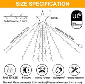 img 2 attached to Водонепроницаемые рождественские огни - Удобная установка и 8 режимов - 344 светодиодных звездных огней для елки, дома, свадьбы, Дня Благодарения, праздничного сада