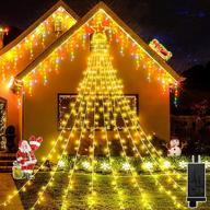 waterproof christmas lights - easy installation and 8 modes - 344 led star lights for xmas tree, home, wedding, thanksgiving party, holiday wall garden logo