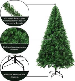 img 2 attached to 🎄 Mupera Christmas Tree 5.5ft - Realistic Artificial Christmas Tree for Home & Office Decor, 850 Branch Tips, PVC Xmas Pine Tree - 2021 New Arrival!