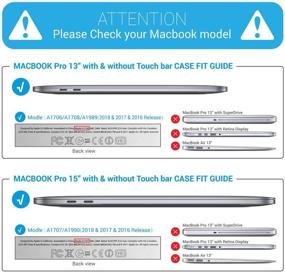 img 3 attached to 💻 IBENZER MacBook Pro 15 Inch Case 2019 2018 2017 2016 A1990 A1707, Hard Shell Case with Keyboard Cover for Apple Mac Pro 15 Touch Bar, Airy Blue, T15ARBL+1A