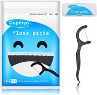 🦷 cupinyo dental floss picks - 200pcs mint dental floss with charcoal - effective tooth cleaning sticks, portable box included logo