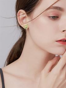 img 1 attached to Exquisite Silver Gold Leopard Stud Earrings: A Cute & Stylish Choice for Women and Teen Girls