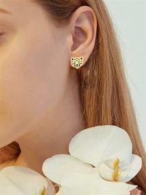 img 3 attached to Exquisite Silver Gold Leopard Stud Earrings: A Cute & Stylish Choice for Women and Teen Girls