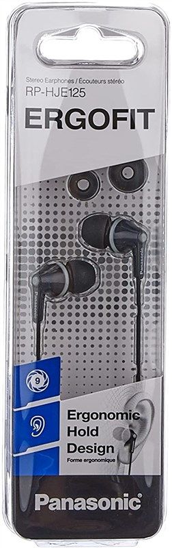 Panasonic Black Wired 🎧 RP-HJE125E-K 3.5 mm… Earphones with
