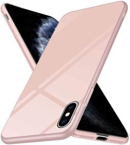 img 3 attached to Protective Tempered Glass Slim Case for iPhone Xs Max - Luhuanx Pattern Design - Anti-Scratch & Anti-Drop (Glass Light Pink)