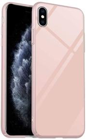 img 4 attached to Protective Tempered Glass Slim Case for iPhone Xs Max - Luhuanx Pattern Design - Anti-Scratch & Anti-Drop (Glass Light Pink)