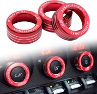 enhance your subaru brz or scion fr-s or toyota 86 gt86 ft86 2013-up with xotic tech ac control volume knob switch button ring covers trim (red) -3pcs logo
