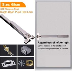 img 2 attached to 🚪 Commercial Stainless Steel Door Push Bar Panic Exit Device with Exterior Lever Emergency Lock - Hardware for Metal & Wood Doors