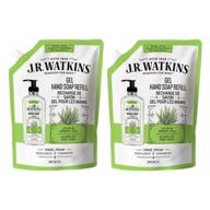 🌿 jr watkins liquid hand soap refill pouch – aloe and green tea, 2 pack: scented hand wash for bathroom or kitchen, usa made & cruelty free - 34 fl oz logo