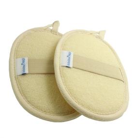 img 2 attached to Kiloline Exfoliating Loofah Pads-2 Pack: All-Natural Luffa and Terry Cloth Loofa Sponge 🛀 for Close Skin Scrubbing in Bath, Spa and Shower - Ideal for Men and Women