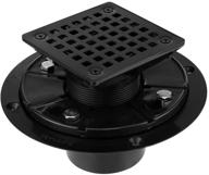 🚿 black square design tile-in abs adjustable shower drain base for kitchen and bathroom - fits 2" or 3" lower drain body logo