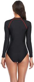 img 3 attached to Clear Wind Women's Sleeve Swimsuit - Women's Swimwear & Cover Ups