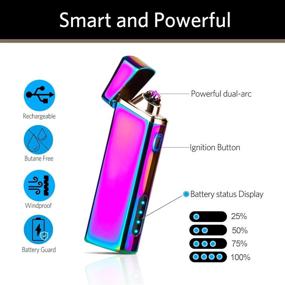 img 3 attached to Sipoe Lighter: USB Rechargeable Electric Arc Plasma 🔥 Lighter - Windproof & Upgraded Battery Indicator - Multichrome Design