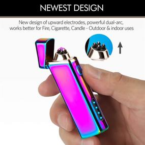 img 2 attached to Sipoe Lighter: USB Rechargeable Electric Arc Plasma 🔥 Lighter - Windproof & Upgraded Battery Indicator - Multichrome Design