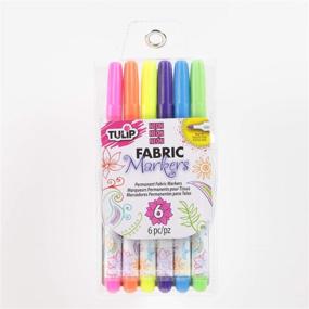 img 4 attached to 🎨 Vibrant Neon Tulip Fabric Markers - 6 Pack - Large Bullet Tip for Fast Drying & Minimal Bleed - Premium Quality, Non-Toxic & Child Safe - Perfect for T-shirts, Clothes, Shoes, Bags & More