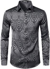 img 4 attached to ZEROYAA Hipster Jacquard ZLCL32 Burgundy X Large Men's Fashion Shirt