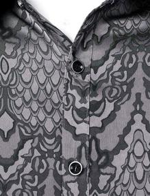 img 1 attached to ZEROYAA Хипстер Джаккардовая рубашка ZLCL32, бордовый, размер X-Large для мужчин