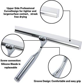 img 3 attached to Ponsey Stainless Steel Shower Window Squeegee - Effective Squeegee for Shower Doors, Bathroom, Kitchen, Car, Mirror, Glass Cleaning Brush - Convenient Wiper Scraper with Suction Hook