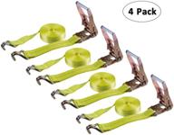 🚚 autofonder heavy duty ratchet tie down strap - 4 pack 2-inch x 27-feet - aluminum handled cargo straps for moving appliances, lawn equipment, and motorcycle in a truck logo