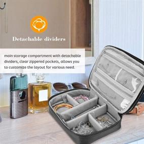 img 1 attached to 🎁 ProCase Travel Jewelry Case Organizer Bag – Stylish and Portable Jewelry Storage Holder for Women and Girls, Ideal Gift for Christmas, Valentine's Day