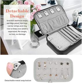 img 2 attached to 🎁 ProCase Travel Jewelry Case Organizer Bag – Stylish and Portable Jewelry Storage Holder for Women and Girls, Ideal Gift for Christmas, Valentine's Day