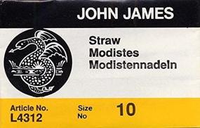 img 2 attached to Colonial Needle 25 Count John James 🧵 Milliners/Straw Uncarded Needles, Size 10 - Quality Crafting Essentials