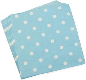 img 4 attached to Disposable Blue Polka Dot Napkins - 100 Count Birthday Party Paper Napkins 13X13Inch