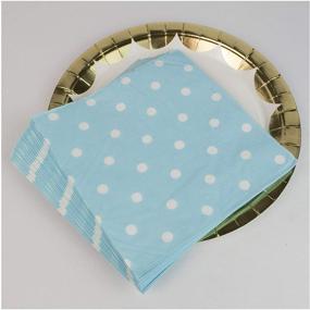 img 2 attached to Disposable Blue Polka Dot Napkins - 100 Count Birthday Party Paper Napkins 13X13Inch