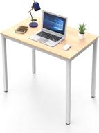 simple small white desk 31.5 inch for organized home office, student study, and writing in small spaces - easy to assemble with adjustable feet logo