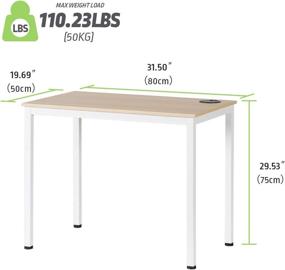 img 3 attached to Simple Small White Desk 31.5 inch for Organized Home Office, Student Study, and Writing in Small Spaces - Easy to Assemble with Adjustable Feet